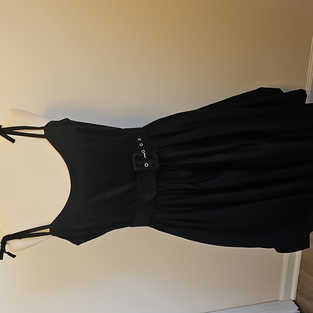 Collectif retro black swing dress goth little black dress XL